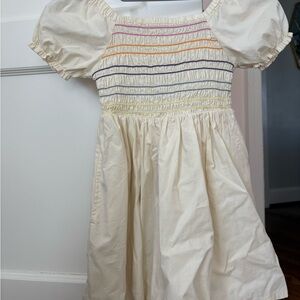 Hanna Andersson Ivory Dress with Multicolor Stripes